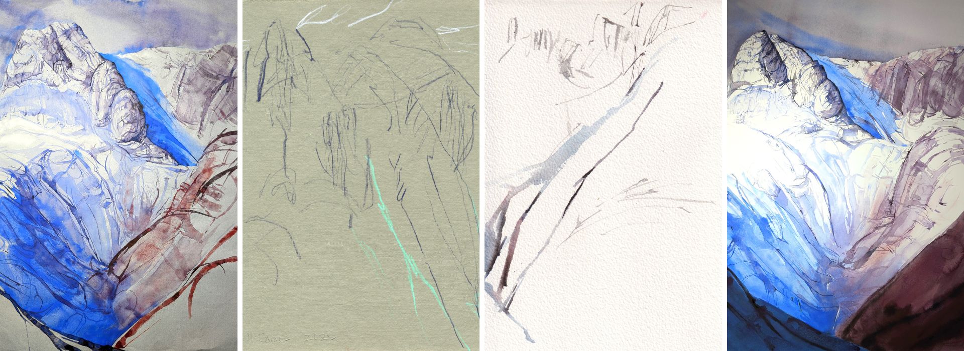 Landscape paintings and drawings Paintings and sketches of the langdale valley